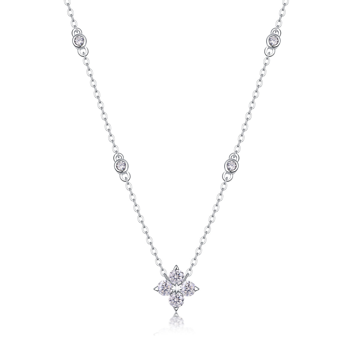 Sweetheart halo moissanite sterling silver pendant set