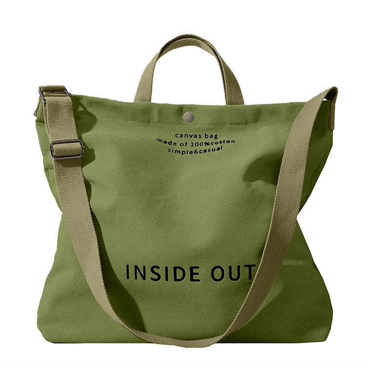 Black canvas tote bag