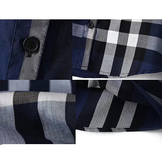 Boyfriend Shirt In Tan and Blue Plaids