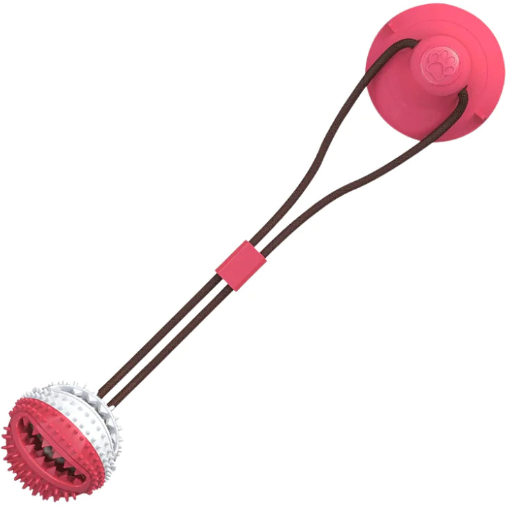 Interactive Dog Ball with Bell f/or Aggresive Chewers, Dog Toothbrush, Toy for Teething Puppys, Silicone Suction Cup Dog Toy