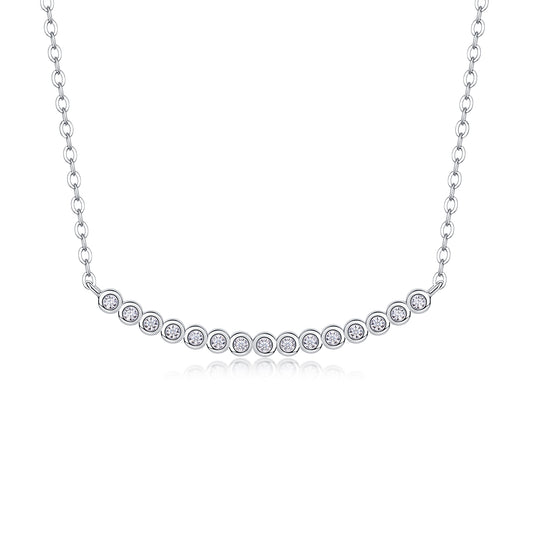 Floating world moissanite sterling silver pendant set