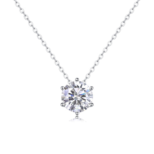 Afternoon rose moissanite sterling silver pendant set