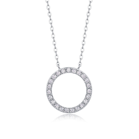 As you wish moissanite sterling silver pendant set