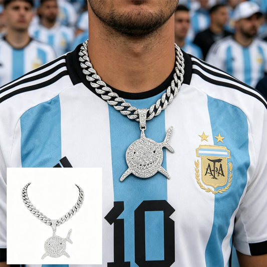 Iced out shark pendant necklace