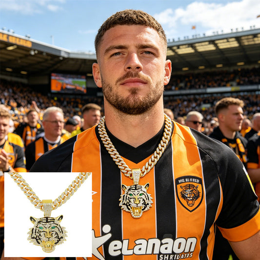Hip hop tiger head pendant necklace