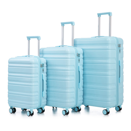 Three piece abs spinner luggage set