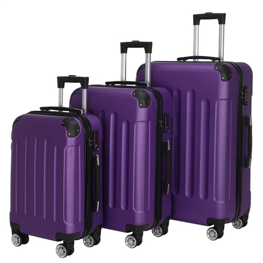 Three in one abs trolley luggage set