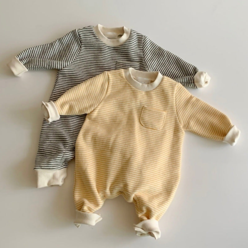 Striped baby jumpsuit