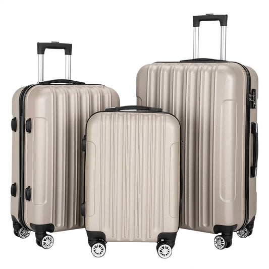 Three in one travel luggage set champagne