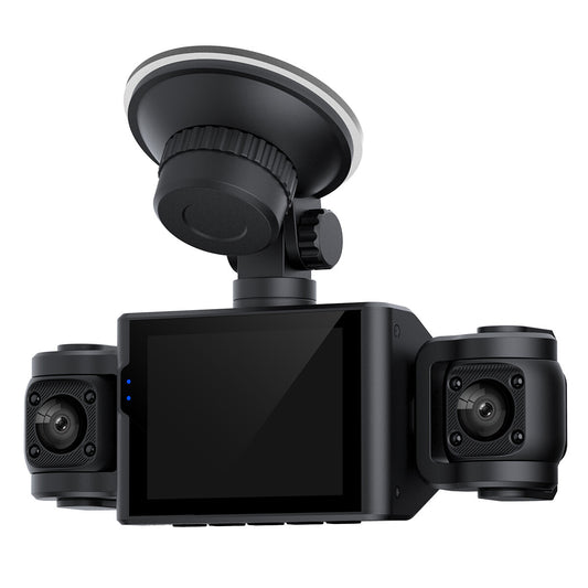 Three channel 360 degree dash cam