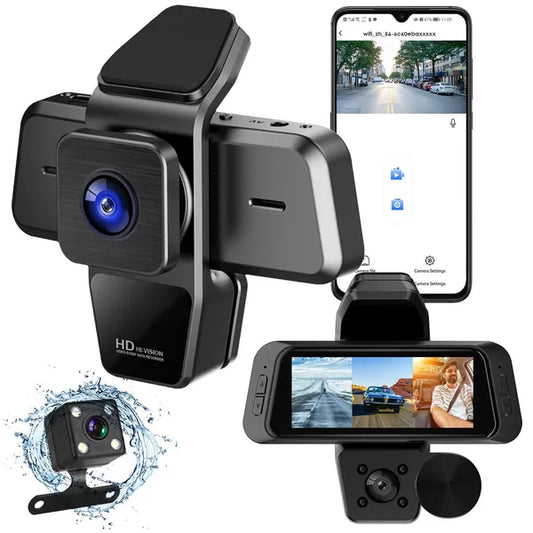 Three channel wifi dash cam