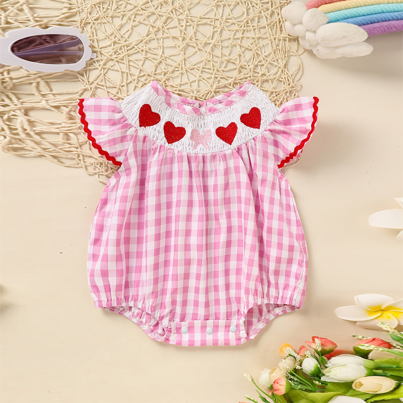 Checkered baby romper