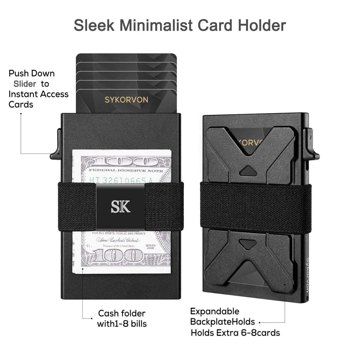 Aluminum slim card holder wallet
