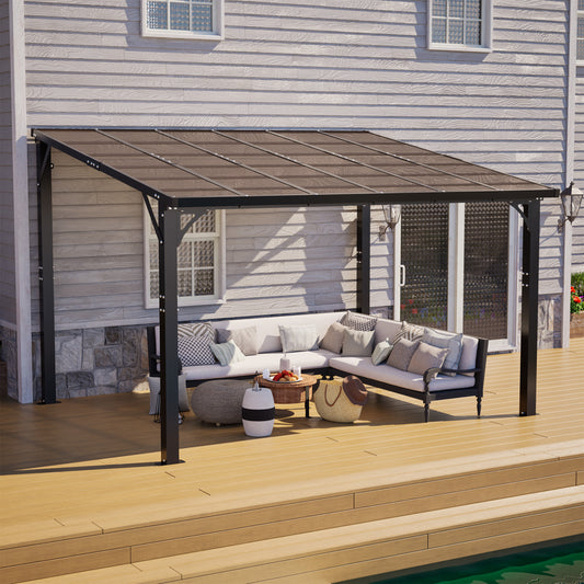 Hardtop gazebo with polycarbonate roof