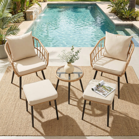 Outdoor wicker patio bistro set