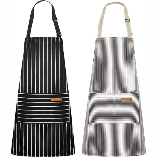 Adjustable cooking apron with pockets