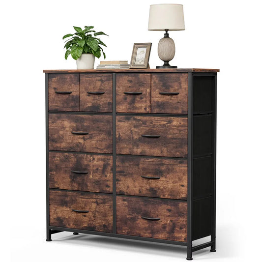 10-drawer fabric dresser