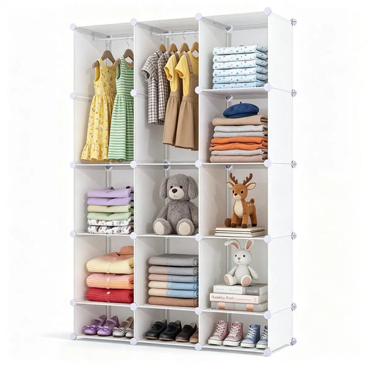 Modular kids closet organizer