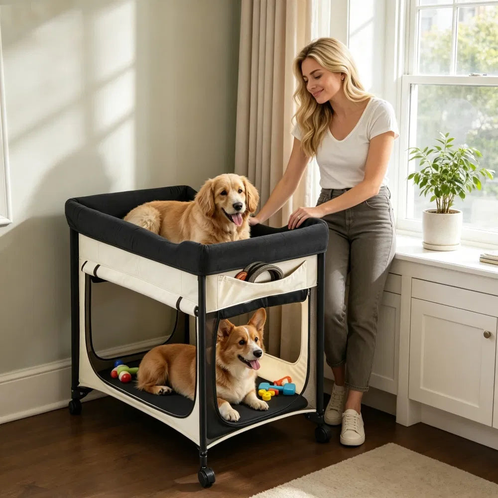 Elevated waterproof dog bed