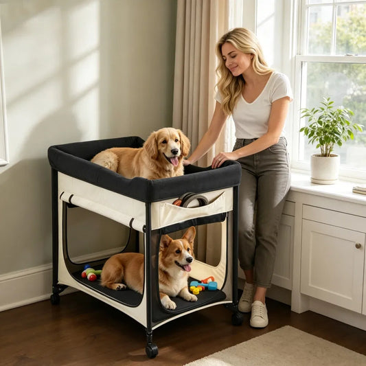 Elevated waterproof dog bed