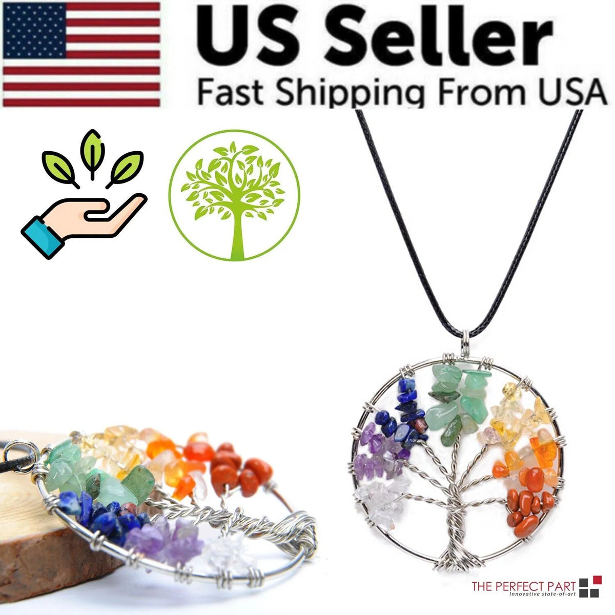 Tree of life chakra pendant necklace