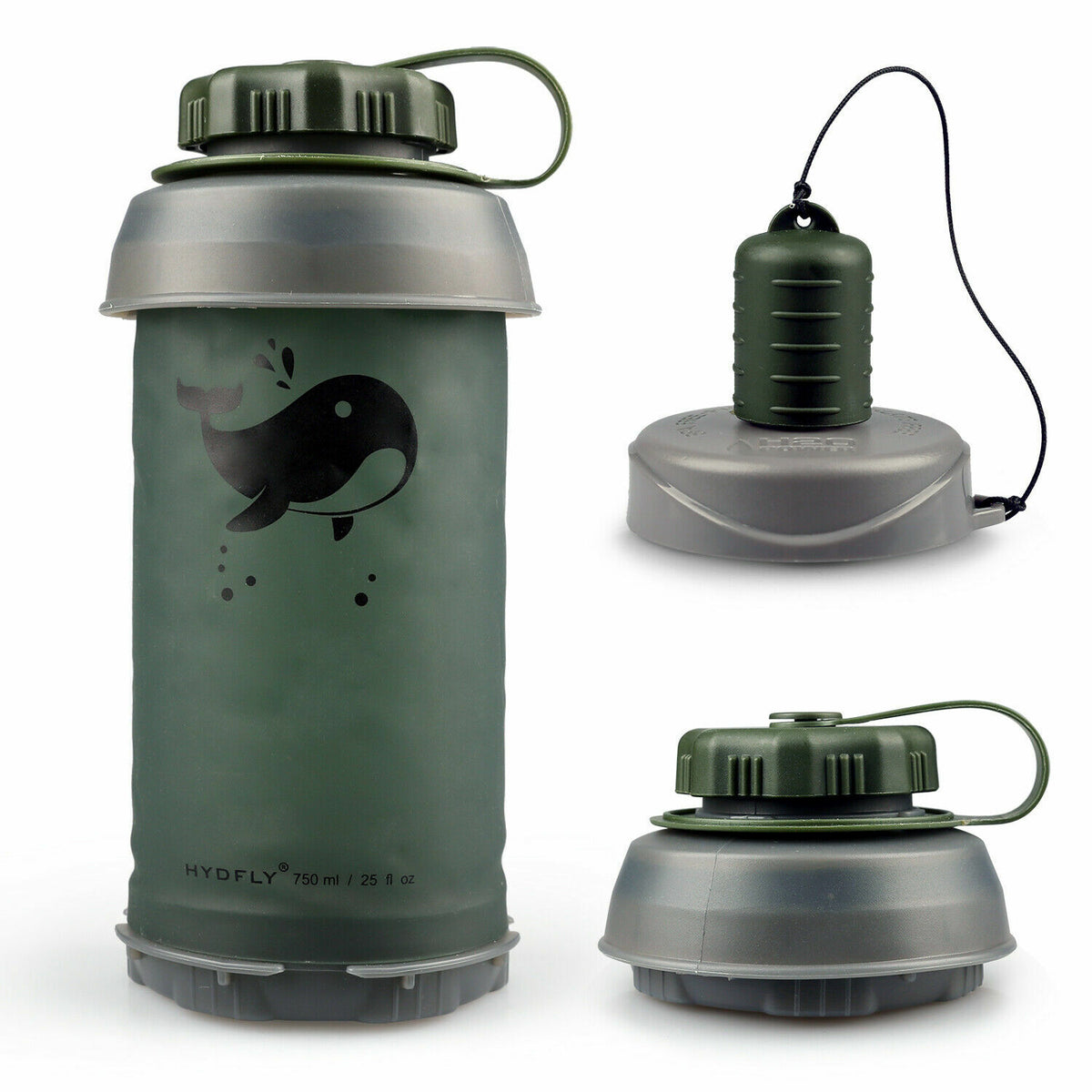 Collapsible filter water bottle