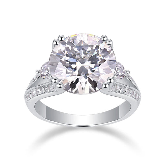Elegant radiance 5-carat moissanite sterling silver jewelry set