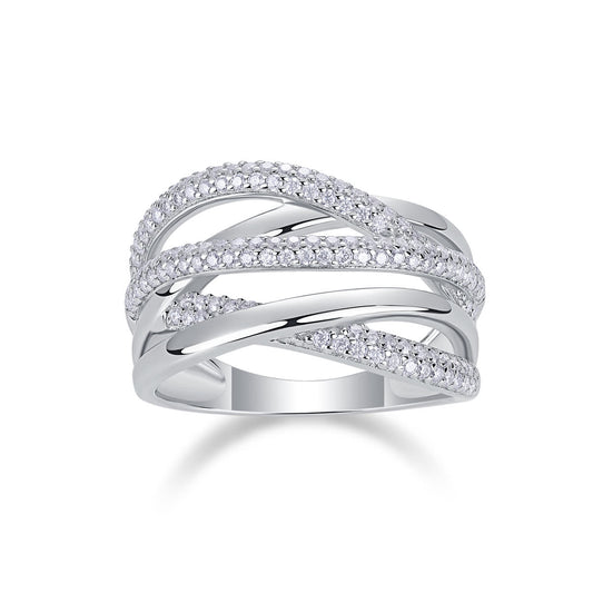 Brilliant interweaving moissanite sterling silver jewelry set