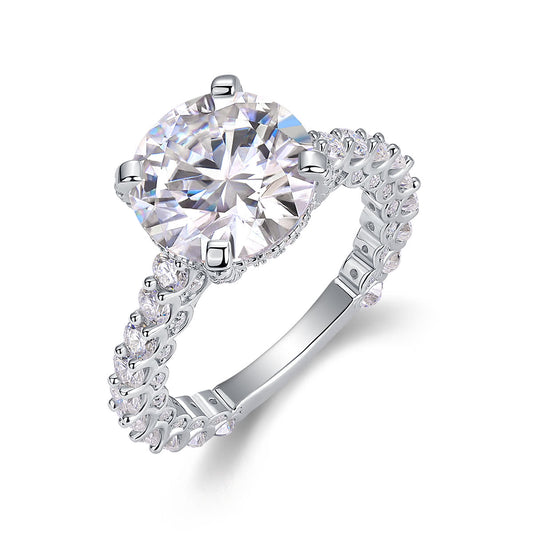 Affectionate and tender 5-carat moissanite sterling silver jewelry set