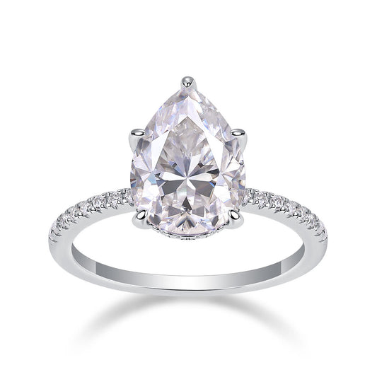 Light and shadow moissanite sterling silver platinum plated jewelry set