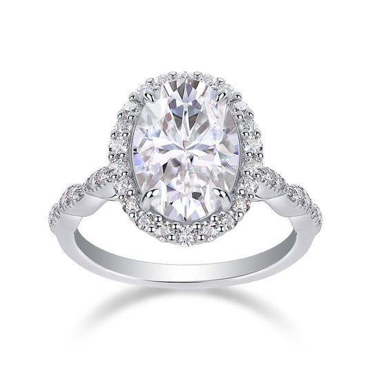 Bright moon moissanite sterling silver jewelry set