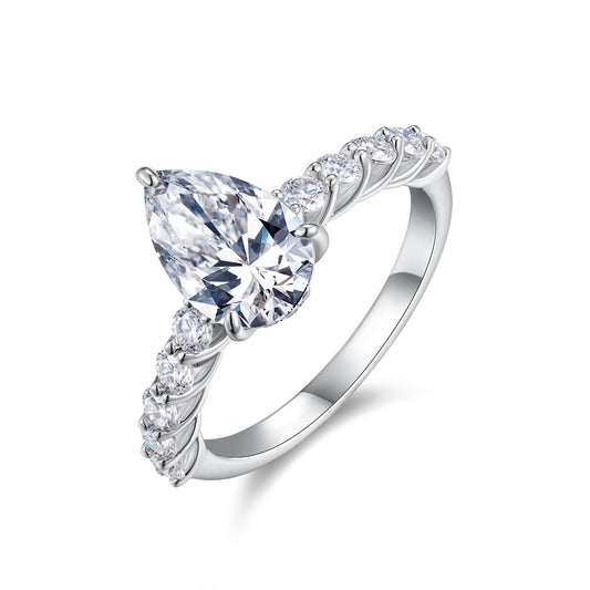 Moonlight water drop moissanite sterling silver jewelry set