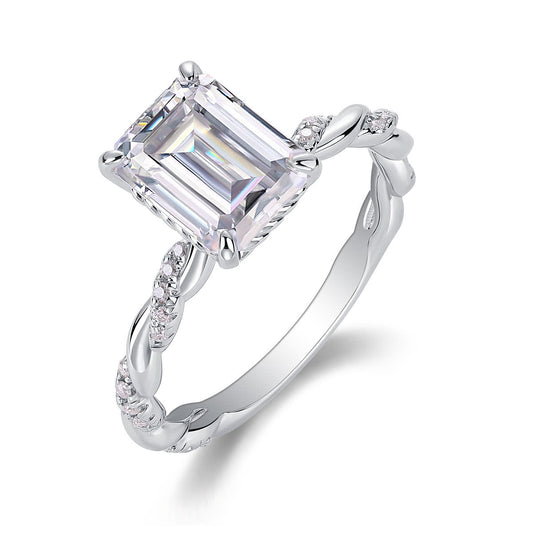 Chasing light moissanite sterling silver jewelry set