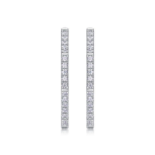 Modern star moissanite sterling silver earrings set