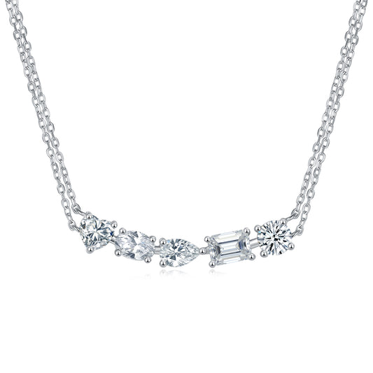 Galaxy moissanite sterling silver pendant set