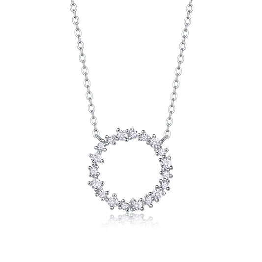 Emerald water ripples moissanite sterling silver pendant set