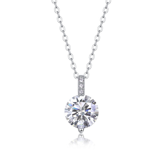 A lifetime of brilliance moissanite sterling silver pendant set