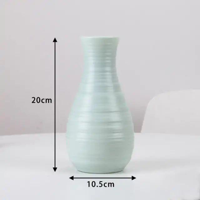 Modern Vases, Plastic Flower Vase, Unbreakable Ceramic Look Vase for Home Decor