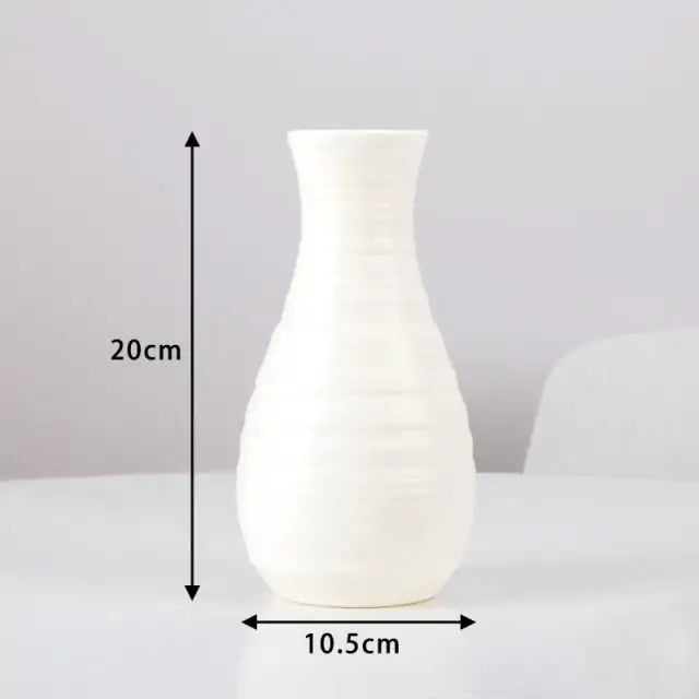Modern Vases, Plastic Flower Vase, Unbreakable Ceramic Look Vase for Home Decor