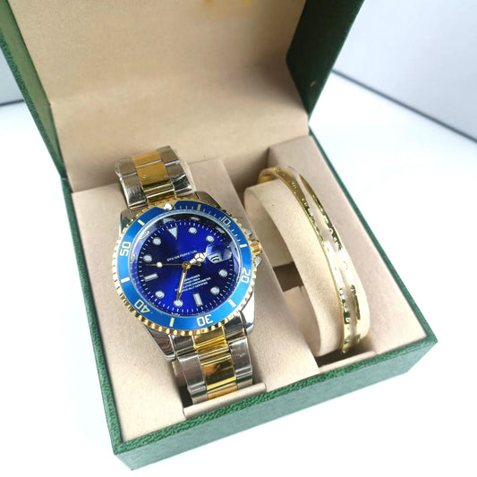 2-Piece Swiss Quartz Watch Set with Bracelet (Wholesale)