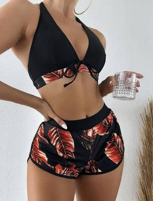 High Waist Bikini Set Swimwear, MakeMeChic, Woman two piece Swinsuit