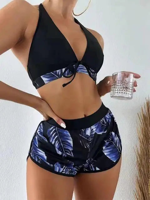 High Waist Bikini Set Swimwear, MakeMeChic, Woman two piece Swinsuit