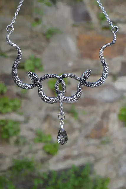 Snake Necklace with Crystal