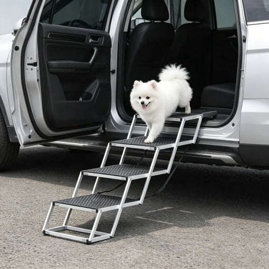 Folding dog car ramp