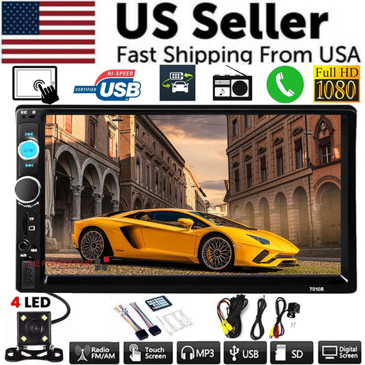 Double DIN car stereo with camera