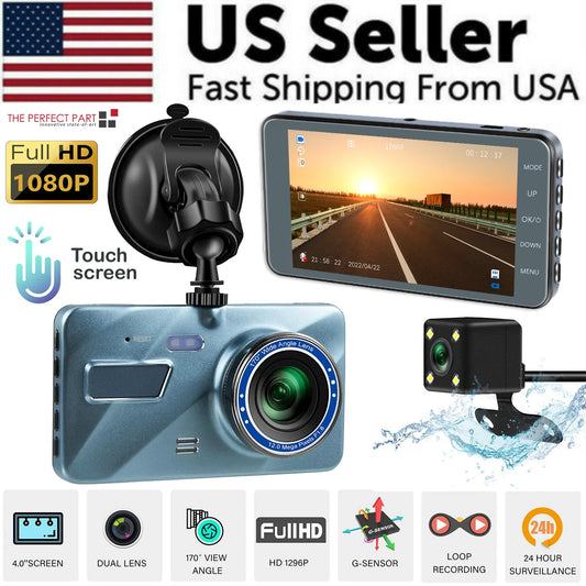 Touch screen dual lens dash cam