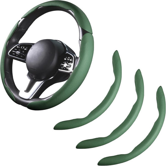 Leather steering wheel cover set