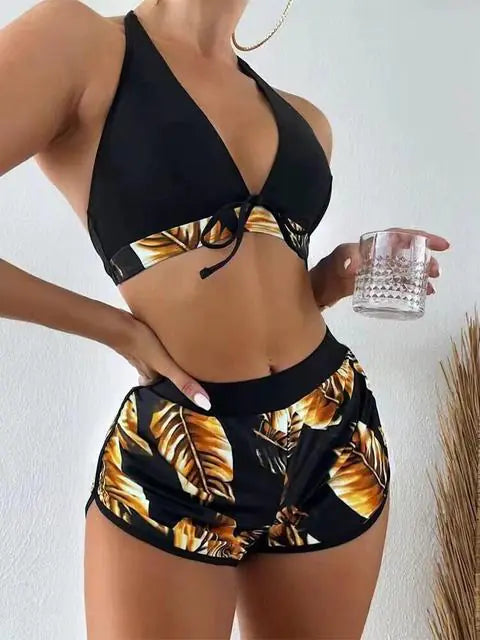 High Waist Bikini Set Swimwear, MakeMeChic, Woman two piece Swinsuit