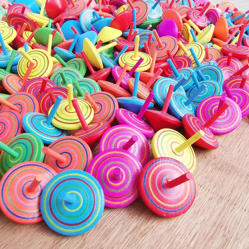 Wooden Spinning Top Desk Toy