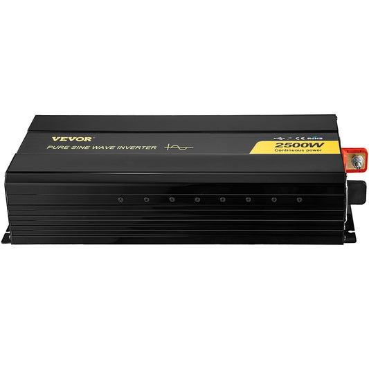 Pure Sine Wave Inverter, 2500 Watt Power Inverter, DC 12V To AC 120V Car Inverter, USB Port, LCD Display, Remote Controller